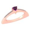 Image 1 : Certified 0.35 Ctw Amethyst And Diamond 14k Rose Gold H