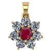 Image 1 : Certified 0.93 Ctw Ruby And Diamond 18K Yellow Gold Hal