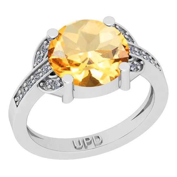 Certified 2.75 Ctw I2/I3 Citrine And Diamond 10K White