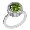 Image 1 : Certified 2.24 Ctw I2/I3 Peridot And Diamond 14K White