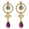 Image 1 : Certified 5.18 Ctw Amethyst And Diamond SI2/I1 Dangling