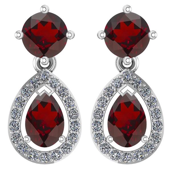 Certified 2.19 CTW Garnet And Diamond 14k White Gold Ha