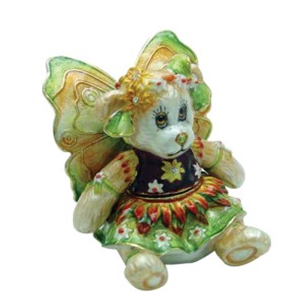 FLOWER BEAR PANSY JEWELED BOX