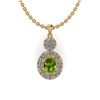 Certified 2.40 Ctw I2/I3 Peridot And Diamond 14K Yellow