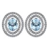 Certified 3.12 CTW Aquamarine And Diamond 14k White Gol