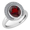 Certified 2.82 Ctw Garnet And Diamond VS/SI1 Halo Ring