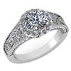 Certified 1.89 Ctw Diamond Halo Ring For Engagement/Wed
