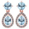 Certified 2.19 CTW Aquamarine And Diamond 14k Rose Gold