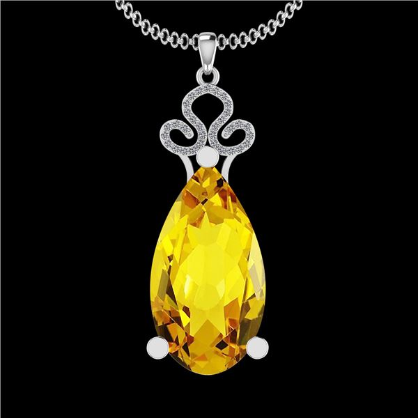 Certified 17.13 Ctw I2/I3 Lemon Topaz And Diamond 10K W