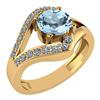 Certified 1.04 Ctw Aquamarine And Diamond Wedding/Engag