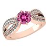 Certified 1.71 Ctw Pink Tourmaline And Diamond Wedding/