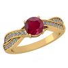 Image 1 : Certified 1.05 Ctw Ruby And Diamond 14K Yellow Gold Hal