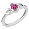 Certified 0.52 Ctw Pink Tourmaline And Diamond 18K Whit