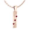 Certified 0.06 Ctw Ruby Styles Necklace 14k Rose Gold