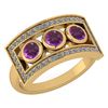 Certified 0.72 Ctw Amethyst And Diamond Wedding/Engagem