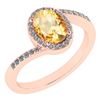 Certified 1.44 Ctw Citrine And Diamond 14k Rose Gold Ha