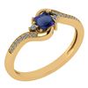 Certified 0.51 Ctw Blue Sapphire And Diamond 14k Yellow