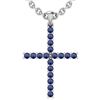 Certified 0.54 Ctw Blue Sapphire 18k White Gold Pendant