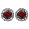 Certified 1.6 Ctw Garnet And Diamond 14k White Gold Hal