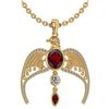 Certified 3.41 Ctw Garnet And Diamond Eagle Necklace Fo