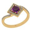 Image 1 : Certified 1.02 Ctw I2/I3 Amethyst And Diamond 10K Yello