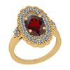 Image 1 : Certified 2.91 Ctw I2/I3 Garnet And Diamond 14K Yellow