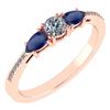 Certified 0.77 Ctw Blue Sapphire And Diamond 14k Rose G