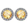 Certified 1.06 Ctw Citrine And Diamond 18K White Gold H