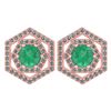 Certified 1.38 Ctw Emerald And Diamond 14k Rose Gold Ha