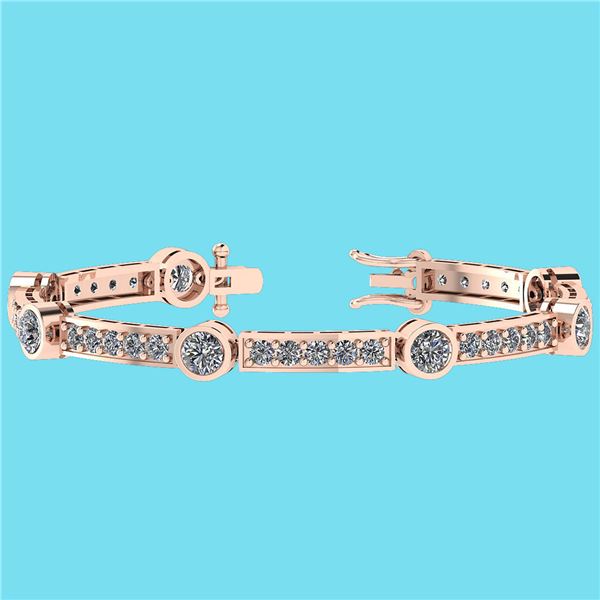 Certified 7.00 Ctw Diamond SI2/I1 Bezel&Prong Set 14K R