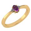 Certified 0.24 CTW Amethyst And Diamond 14k Yellow Gold