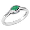 Certified 0.38 Ctw Emerlad And Diamond 18k White Gold H