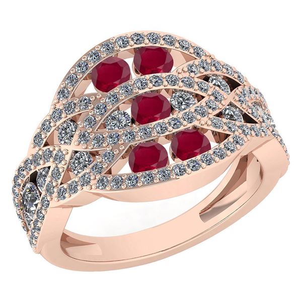 Certified 1.61 Ctw Ruby And Diamond Wedding/Engagement