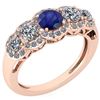 Certified 1.42 Ctw Blue Sapphire And Diamond VS/SI1 Hal