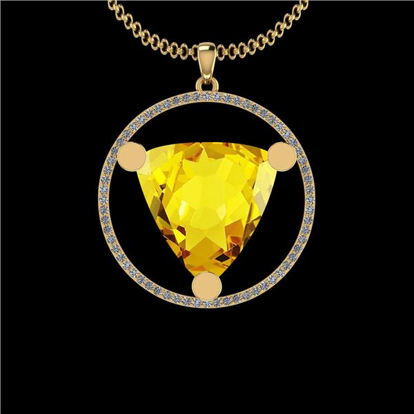 Certified 19.83 Ctw I2/I3 Lemon Topaz And Diamond 10K Y