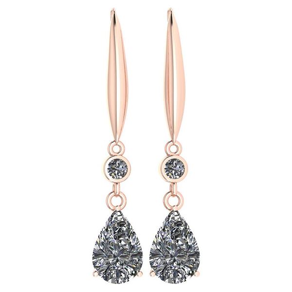 Certified 5.70 Ctw Diamond Dangling Earrings 18K Rose G