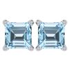 Certified 6.00Ctw Genuine Blue Topaz 14K White Gold Stu