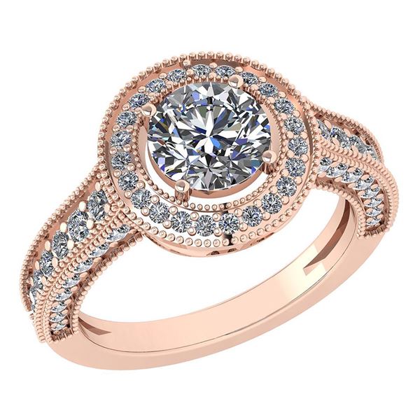 Certified 1.92 Ctw Diamond Engagement /Wedding 14K Rose