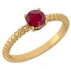 Image 1 : Certified 0.45 Ctw Ruby Solitaire Ring with Filigree St