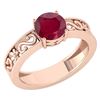 Image 1 : Certified 1.25 Ctw Ruby Solitaire Ring with Filigree St
