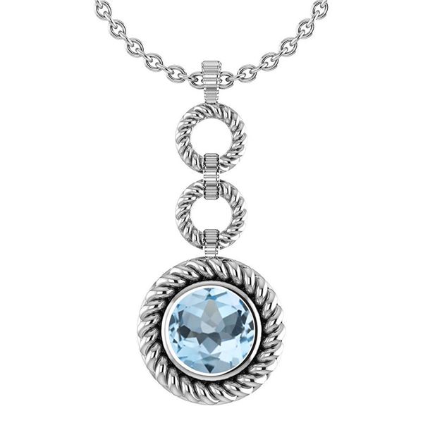 Certified 6.84 Ctw Aquamarine Necklace For womens New E