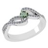 Certified 0.61 CTW Green Amethyst And Diamond 14k White