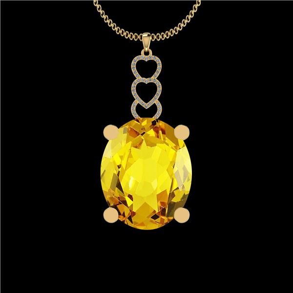 Certified 116.22 Ctw I2/I3 Lemon Topaz And Diamond 10K