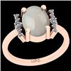 Image 1 : Certified 2.15 Ctw I2/I3 Opal And Diamond 10K Rose Gold