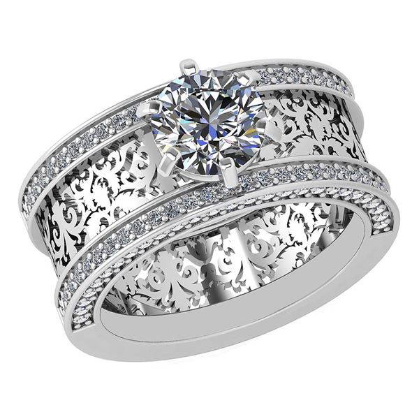 Certified 1.81 Ctw Diamond Wedding/Engagement 14K White