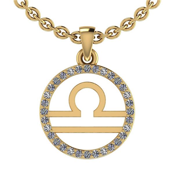 Certified 0.14 Ctw SI2/I1 Diamond 14K Yellow Gold Zodia