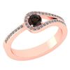 Certified 1.30 Ctw Smoky Quarzt And Diamond 14k Rose Go
