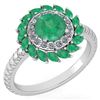 Certified 2.40 Ctw Emerald And Diamond VS/SI1 Halo Ring