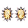 Certified 1.24 Ctw Citrine And Diamond 14k Rose Gold Ha