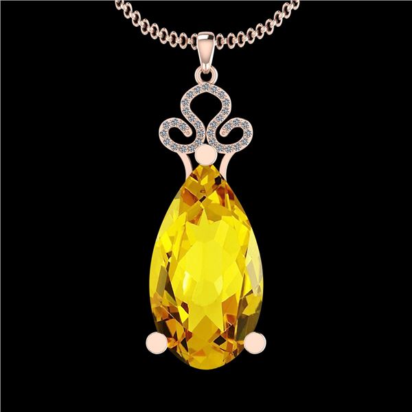 Certified 17.13 Ctw I2/I3 Lemon Topaz And Diamond 10K R